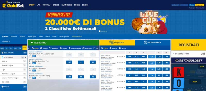 palinsesto goldbet